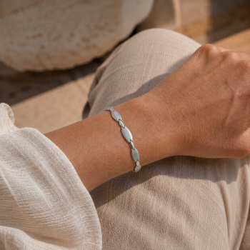 Armband, zilver gerhodineer mat/glans 7,5mm. (lengte: 19,5cm.) - 9152 Armband, zilver gerhodineer mat/glans 7,5mm. (lengte: 19,5cm.) - 9152
