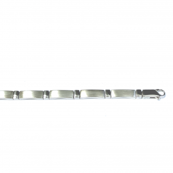 Armband, zilver met plaatjes breedte 5mm. (lengte: 19cm.) - 9154 Armband, zilver met plaatjes breedte 5mm. (lengte: 19cm.) - 9154