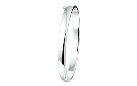 HC Bangle, zilver halfbol met scharnier (6mm.) - 9209