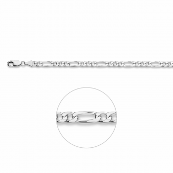 Armband, zilver figaroschakel 5mm. (lengte: 20cm.) - 9211