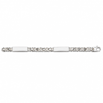 Armband, zilver platte koningsschakel/plaatjes 5mm.  (lengte: 20cm.) - 9212