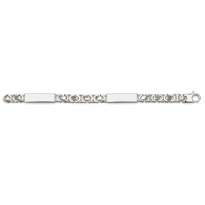 Armband, zilver platte koningsschakel/plaatjes 5mm.  (lengte: 20cm.) - 9212