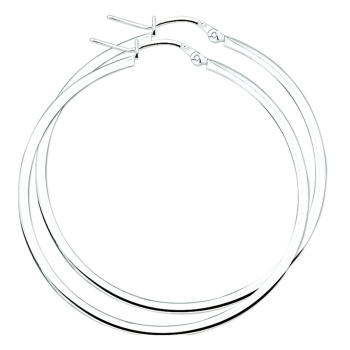 Oorringen, zilver vierkant buis (50x2mm.) - 9214 Oorringen, zilver vierkant buis (50x2mm.) - 9214