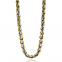Collier, zilver verguld  schakelbreedte 7mm. (lengte: 45cm.) - 9228