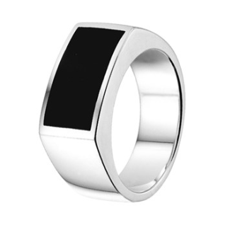 Ring, zilver met onyx 16x8mm (maat 20) - 9330 Ring, zilver met onyx 16x8mm (maat 20) - 9330