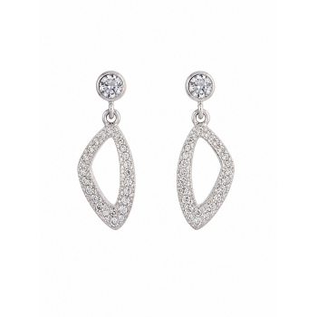 Oorhangers, zilver met wit zirkonia - 9394 Oorhangers, zilver met wit zirkonia - 9394