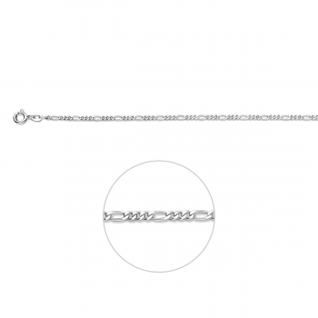 Collier, zilver figaroschakel 2,2mm. lengte: 45cm.) - 9642