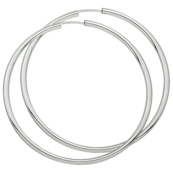 Oorringen, zilver ronde buis (60x2,5mm.) - 9552 Oorringen, zilver ronde buis (60x2,5mm.) - 9552