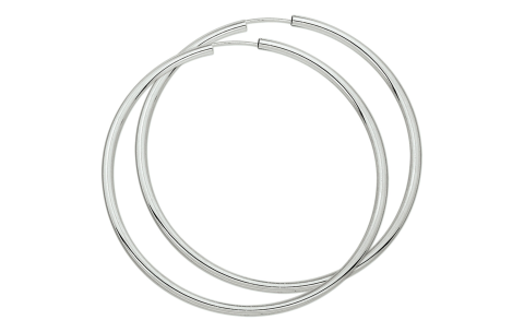 Oorringen, zilver ronde buis (60x2,5mm.) - 9552