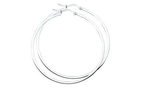 Oorringen, zilver vierkante buis (60x2mm.) - 9555