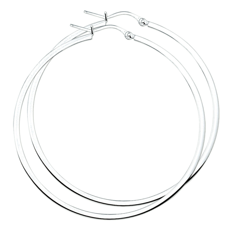 Oorringen, zilver vierkante buis (60x2mm.) - 9555