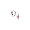 Oorringen, zilver met roze hart - 9556