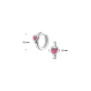 Oorringen, zilver met roze hart - 9556