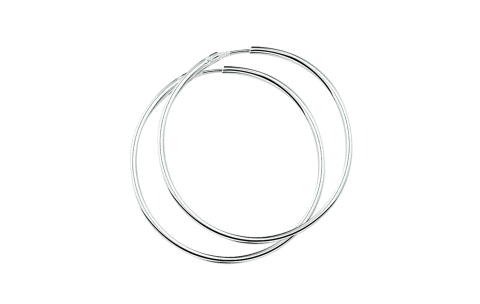 Oorringen, zilver ronde buis (38x2,1mm.) - 9729