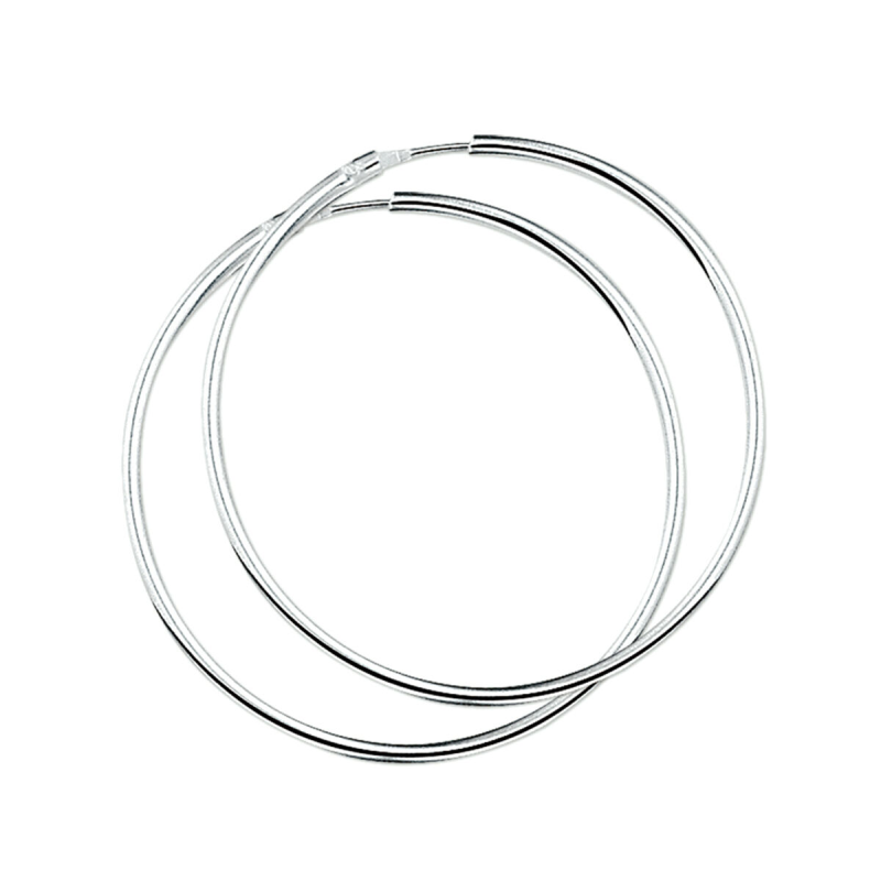Oorringen, zilver ronde buis (38x2,1mm.) - 9729