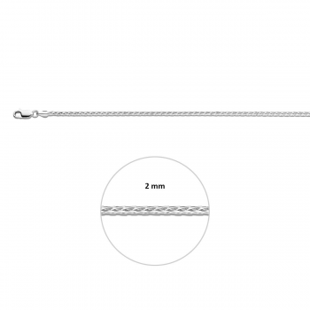 Armband, zilver palmierschakel 2,25mm. (lengte: 18cm.) - 9731 Armband, zilver palmierschakel 2,25mm. (lengte: 18cm.) - 9731