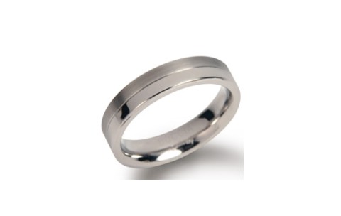 Boccia Ring, titanium model 0129-01 breedte: 4,3mm. (maat 64) - 9871