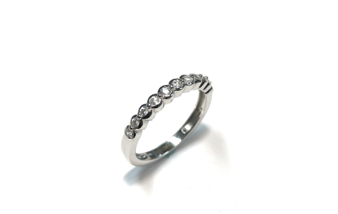 HC Ring, 14krt.witgoud met zirconia (maat 17) - 9903