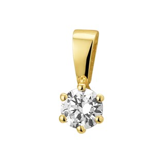 Hanger, 14krt.goud met zirconia (4mm.) - 9919 Hanger, 14krt.goud met zirconia (4mm.) - 9919