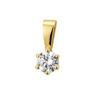 Hanger, 14krt.goud met zirconia (4mm.) - 9919 Hanger, 14krt.goud met zirconia (4mm.) - 9919