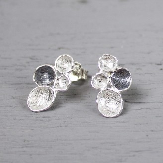 Jeh Jewels Oorknopen, model 18061 ziver/oxie (18mm.) - 10053