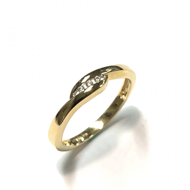 Pas Diamonds Ring, 14krt.goud met diamant totaal 0,03ct. (maat 58) - 10170 Pas Diamonds Ring, 14krt.goud met diamant totaal 0,03ct. (maat 58) - 10170