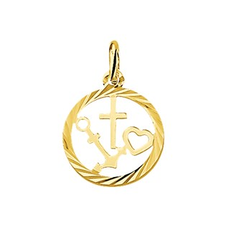 Hanger, 14krt.goud Geloof-Hoop-Liefde (14,5mm.) - 10230 Hanger, 14krt.goud Geloof-Hoop-Liefde (14,5mm.) - 10230
