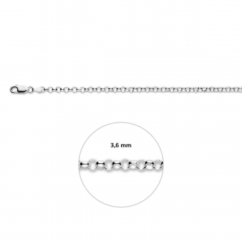 Armband, zilver jasseron 3,6mm. (lengte:18cm.) - 10273