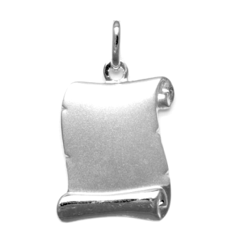Graveerhanger, zilver perkamentrol mat/glans 16x11mm - 10276
