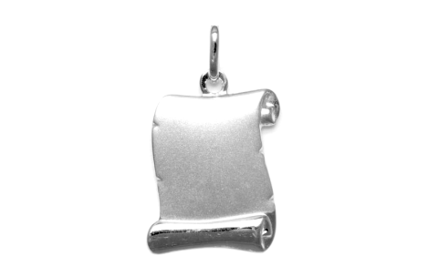 Graveerhanger, zilver perkamentrol mat/glans 16x11mm - 10276