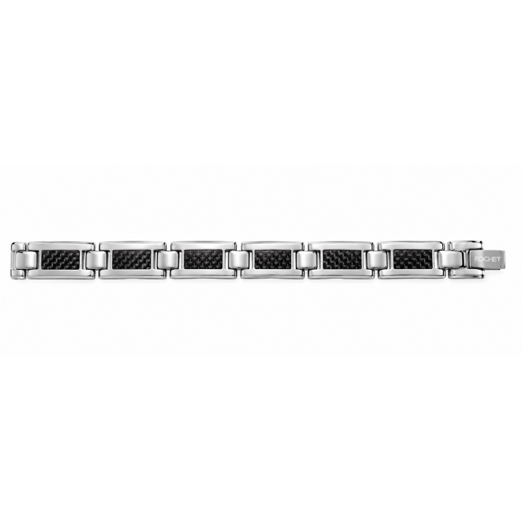 Armband, edelstaal/carbon fibre (breedte:10,5mm.) - 10279 Armband, edelstaal/carbon fibre (breedte:10,5mm.) - 10279