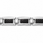 Armband, edelstaal/carbon fibre (breedte:10,5mm.) - 10279