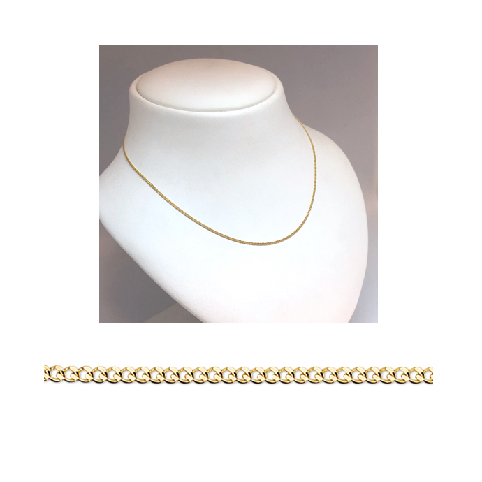 Collier, 14krt.geelgoud gourmetschakel 1,2mm. (lengte: 42cm.) - 10292 Collier, 14krt.geelgoud gourmetschakel 1,2mm. (lengte: 42cm.) - 10292