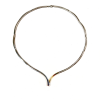 Collier, zilver/14krt.goud  met diamant totaal 0,06ct. (lengte: 43cm.) - 10334