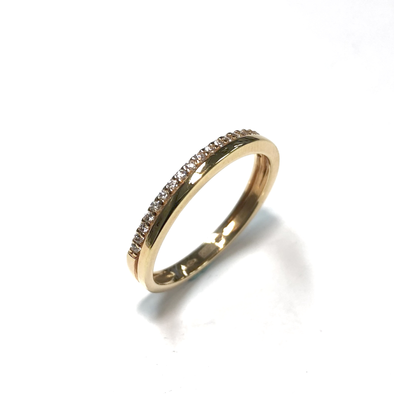 Ring, 14krt.rose-goud met zirconia (maat 17,25) - 10367