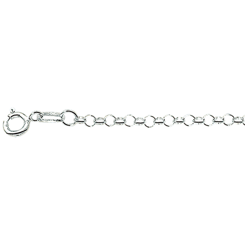 Collier, zilver jasseron 2,5mm.(lengte:70cm.) - 10398