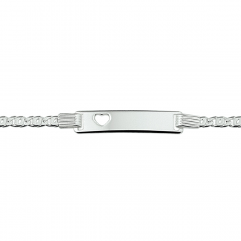 Graveerarmband zilver met hart (16-18cm.) - 10596