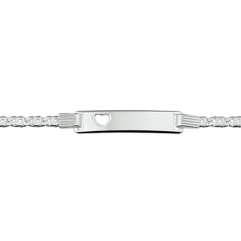 Graveerarmband zilver met hart (16-18cm.) - 10596
