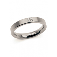 Boccia Ring, titanium model 0120-01 breedte: 3,2mm. met diamant 0,02ct. (maat 55) - 10878
