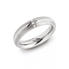Boccia Ring, titanium model 0131-03 breedte: 5mm.met diamant 0,015ct. (maat 56) - 10880