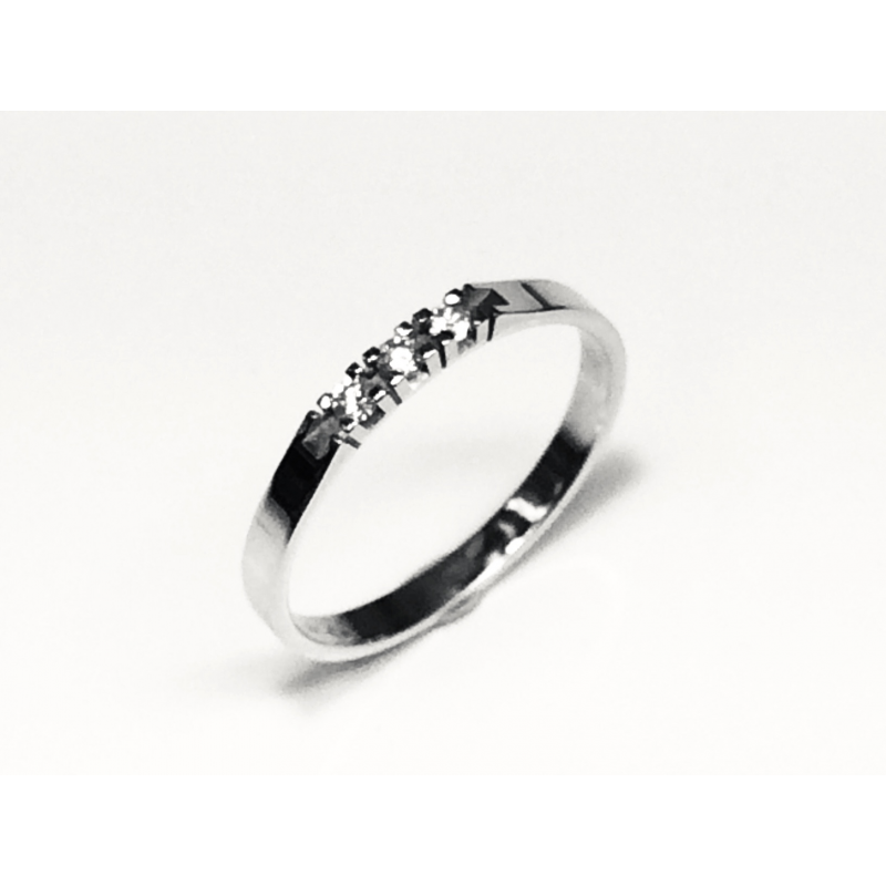 Eclat Alliance ring, model A303-3x3W totaal 0.09ct.diamant (maat 17) - 11109