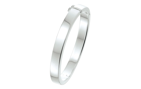 Bangle, zilver vlak met scharnier (8mm.) - 11157