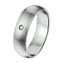 Amorio Ring, edelstaal breedte 6mm. (maat 17) RING MET ZIRKONIA - 11160