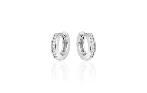 HC Oorringen, zilver met zirconia (3x15mm) - 11168