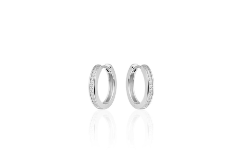 HC Oorringen, zilver met zirconia (3x20mm) - 11169