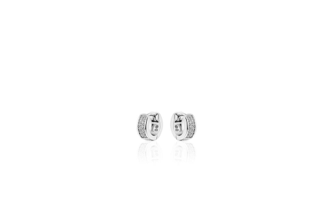 HC Oorringen, zilver met zirconia (5x12mm) - 11171