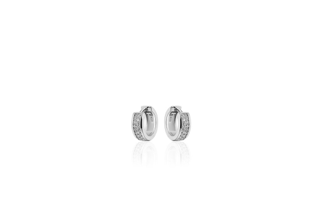 HC Oorringen, zilver met zirconia (5x15mm) - 11172