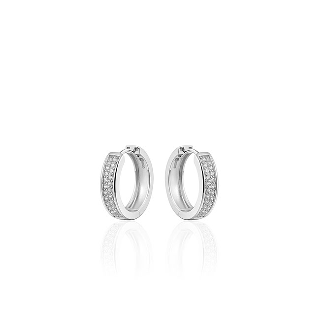 HC Oorringen, zilver met zirconia (5x20mm) - 11173