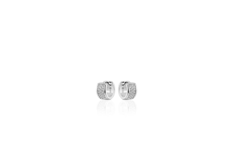 HC Oorringen, zilver met zirconia (7x12mm) - 11175