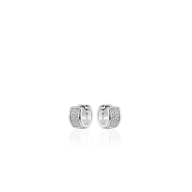 Oorringen, zilver met zirconia (7x12mm) - 11175